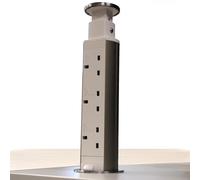 kenable Slimline Enchufe De Mesa Pop-Up Torre UK Con Fusible USB-A/C Blanco