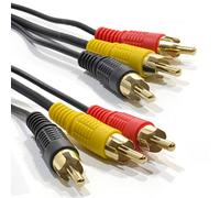 kenable Triple RCA Fono Clavijas a Clavijas Compuesto & Audio Cable Cable 0,5 m Oro [0.5 metros/0,5m]