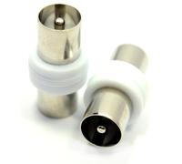 kenable TV Coaxial Cable Acoplador RF Masculino Clavija a Masculino Clavija Pines [2 Empacar]