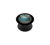 Kenai Fjords National Park Alaska Vintage Ballena y Glaciar PopSockets PopGrip Adhesivo