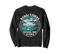 Kenai Fjords National Park Alaska Vintage Ballena y Glaciar Sudadera