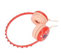 KENANLAN Auriculares con Micrófono para Niños de Patrón de Dinosaurio Genial con Micrófono, Auriculares sobre la Oreja para la Escuela, el Chat de Video, la Banda para la Cabeza de Cabeza (Rojo)