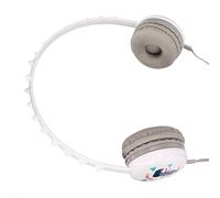 KENANLAN Auriculares con Micrófono para Niños de Patrón de Dinosaurio Genial con Micrófono, Auriculares sobre la Oreja para la Escuela, el Chat de Video, la Banda para la Cabeza de Cabeza (Blanco)