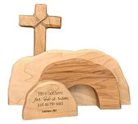 KENANLAN Escena de Pascua, decoración de madera, escena de resurrección de Pascua, adornos de madera para la mesa del hogar, decoración de escena de Jesús, adorno de figura cristiana (#1)
