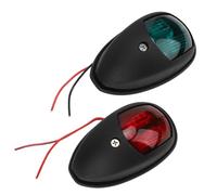 KENANLAN Luz de Navegación de Yates, Verde para Estribor y Rojo para Puerto, Lámpara de Señal Marina de 1 Potencia Portátil Duradera con Presión de Agua, Luz de Barco Ancho (Negro)