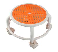 KENANLAN Taburete bajo rodante con ruedas universales, materiales transpirables, diseño único, alta capacidad de peso para el hogar (naranja)