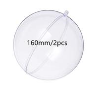 KENAST Bola de plástico Transparente rellenable, Adornos de Bricolaje para Navidad, Boda, Fiesta, decoración del hogar (160 mm de diámetro/2 Unidades)