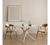 Kenay Mesa de comedor redonda beige 120 Leaner