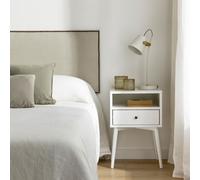 Kenay Mesita de noche blanca 1 cajón Tilo Blanco