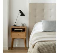 Kenay Mesita de noche de chapa de roble 1 cajón Tilo Roble