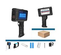 KENBT Impresora de Mano Inyección de Tinta portátil for Logotipo de código de Barras de Metal Código QR a Granel Plástico, Impresora térmica Inteligente,Fuerte adhesión(with 2 Black Inks)