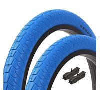 Kenda - Juego de neumáticos BMX de 20 x 1,95 pulgadas, aprox. 610 g, neumáticos de alambre, incluye mangueras Kujo AV, diseño deportivo, Park & Street - Azul