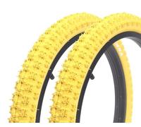Kenda K-51 - Juego de neumáticos BMX de 20 x 2,25 pulgadas, aprox. 680 g, neumáticos de alambre, perfil de tacos, Dirt, Pumptrack & Street, amarillo, 1 par