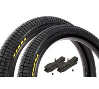 Kenda K1040 - Juego de neumáticos BMX de 20 x 2,25 pulgadas, aprox. 890 g, neumáticos de alambre, incluye cámaras Kenda AV, perfil ancho, Park & Street