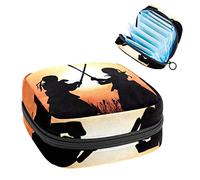 Kendo Master Fight in the Sunset - Bolsa de almacenamiento para servilletas sanitarias, Varios colores, 4.7x6.6x6.6 in/12x17x17 cm