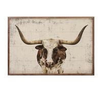 Kendrick Home Western Decor - Longhorn - Decoración rústica de madera dura para el hogar, dormitorio, sala de estar u oficina, decoración de campo, estilo granja, 24 x 16 pulgadas