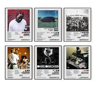 Kendrick Lamar - Pósteres limitados firmados con portada de álbum de música, póster impreso para habitación, lienzo estético para pared, para niñas y niños, adolescentes, dormitorio, decoración de