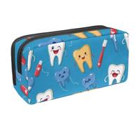 KengjuTesu Estuche impermeable para lápices, estuche para lápices con cremallera, bolsa para dientes y pasta de dientes, suministros de oficina, organizador de papelería para adolescentes, niñas,