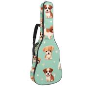 KengjuTesu Funda suave para guitarra acústica de 43 pulgadas con correa de mochila y 2 bolsillos Bichon Frise y corazones, mochila sin relleno, impermeable, tela Oxford, bolsa para guitarra clásica