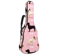 KengjuTesu Funda suave para guitarra acústica de 43 pulgadas con correa de mochila y 2 bolsillos Bichon Frise y corazones, mochila sin relleno, impermeable, tela Oxford, bolsa para guitarra clásica