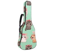 KengjuTesu Funda suave para guitarra acústica de 43 pulgadas con correa de mochila y 2 bolsillos Bichon Frise y corazones, mochila sin relleno, impermeable, tela Oxford, bolsa para guitarra clásica