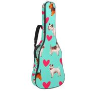 KengjuTesu Funda suave para guitarra acústica de 43 pulgadas con correa de mochila y 2 bolsillos Bichon Frise y corazones, mochila sin relleno, impermeable, tela Oxford, bolsa para guitarra clásica