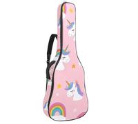 KengjuTesu Funda suave para guitarra acústica de 43 pulgadas con correa de mochila y 2 bolsillos, diseño de unicornio, estrellas, arcoíris, mochila sin relleno, impermeable, tela Oxford, bolsa para