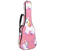 KengjuTesu Funda suave para guitarra acústica de 43 pulgadas con correa de mochila y 2 bolsillos, diseño de unicornio, estrellas, arcoíris, mochila sin relleno, impermeable, tela Oxford, bolsa para