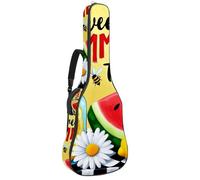 KengjuTesu Funda suave para guitarra acústica de 43 pulgadas con correa de mochila y 2 bolsillos, diseño de unicornio, estrellas, arcoíris, mochila sin relleno, impermeable, tela Oxford, bolsa para