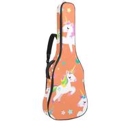 KengjuTesu Funda suave para guitarra acústica de 43 pulgadas con correa de mochila y 2 bolsillos, diseño de unicornio, estrellas, arcoíris, mochila sin relleno, impermeable, tela Oxford, bolsa para