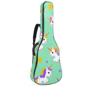 KengjuTesu Funda suave para guitarra acústica de 43 pulgadas con correa de mochila y 2 bolsillos, diseño de unicornio, estrellas, arcoíris, mochila sin relleno, impermeable, tela Oxford, bolsa para