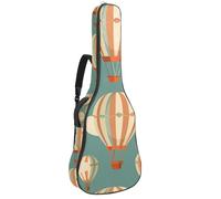 KengjuTesu Funda suave para guitarra acústica de 43 pulgadas con correa de mochila y 2 bolsillos, estampado de globo aerostático, mochila sin relleno, impermeable, tela Oxford, bolsa para guitarras