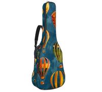 KengjuTesu Funda suave para guitarra acústica de 43 pulgadas con correa de mochila y 2 bolsillos, globo aerostático vintage, mochila sin relleno, impermeable, tela Oxford, bolsa para guitarra clásica,