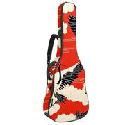 KengjuTesu Funda suave para guitarra acústica de 43 pulgadas con correa de mochila y 2 bolsillos, grúas de corona roja, mochila sin relleno, impermeable, tela Oxford, funda para guitarra clásica,