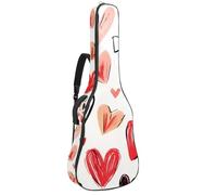 KengjuTesu Funda suave para guitarra acústica de 43 pulgadas con correa de mochila y 2 bolsillos, líneas rosas y negras, corazones, mochila sin relleno, impermeable, tela Oxford, bolsa para guitarras