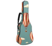 KengjuTesu Funda suave para guitarra acústica de 43 pulgadas con correa de mochila y 2 bolsillos, nube de globo aerostático, mochila sin relleno, impermeable, tela Oxford, bolsa para bajo para