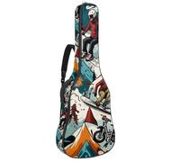 KengjuTesu Funda suave para guitarra acústica de 43 pulgadas con correa de mochila y 2 bolsillos para deportes de nieve extremos, mochila sin relleno, impermeable, tela Oxford, bolsa para guitarras