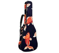 KengjuTesu Funda suave para guitarra acústica de 43 pulgadas con correa de mochila y 2 bolsillos, patrón de pez dorado rojo, mochila sin relleno, impermeable, tela Oxford, bolsa para guitarra clásica,