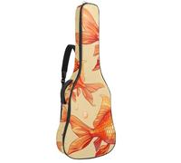 KengjuTesu Funda suave para guitarra acústica de 43 pulgadas con correa de mochila y 2 bolsillos, patrón de pez dorado naranja, mochila sin relleno, impermeable, tela Oxford, bolsa para guitarra