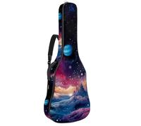 KengjuTesu Funda suave para guitarra acústica de 43 pulgadas con correa de mochila y 2 bolsillos, planeta de color mágico galáctico, mochila sin relleno, impermeable, tela Oxford, bolsa para bajo para