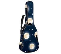 KengjuTesu Funda suave para guitarra acústica de 43 pulgadas con correa de mochila y 2 bolsillos, sombrero de bruja y escoba, mochila sin relleno, impermeable, tela Oxford, bolsa para guitarra clásica