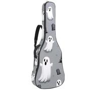 KengjuTesu Funda suave para guitarra acústica de 43 pulgadas con correa de mochila y 2 bolsillos, sombrero de bruja y escoba, mochila sin relleno, impermeable, tela Oxford, bolsa para guitarra clásica
