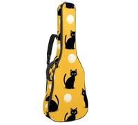 KengjuTesu Funda suave para guitarra acústica de 43 pulgadas con correa de mochila y 2 bolsillos, sombrero de bruja y escoba, mochila sin relleno, impermeable, tela Oxford, bolsa para guitarra clásica
