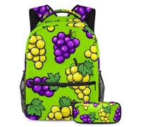 KengjuTesu Juego de 2 mochilas para niños y niñas, mochila escolar con estampado de condimentos de gran capacidad con estuche para lápices, mochila perfecta para estudiantes, adolescentes, viajes y