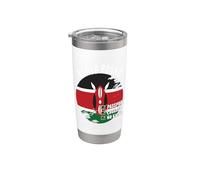 Kenia Bound Country Travel Bandera de Kenia recuerdo de vacaciones Vaso térmico de acero inoxidable de doble pared
