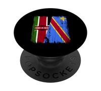 Kenia Congo Half Flag - Jersey del orgullo congoleño de Kenia PopSockets PopGrip Adhesivo