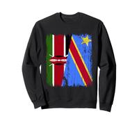 Kenia Congo Half Flag - Jersey del orgullo congoleño de Kenia Sudadera