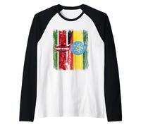Kenia Etiopía Media Bandera Kenia Raíces etíopes Camiseta Manga Raglan