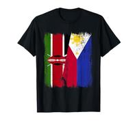 Kenia Filipinas Media Bandera Filipina de Kenia Camiseta