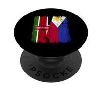 Kenia Filipinas Media Bandera Filipina de Kenia PopSockets PopGrip Adhesivo